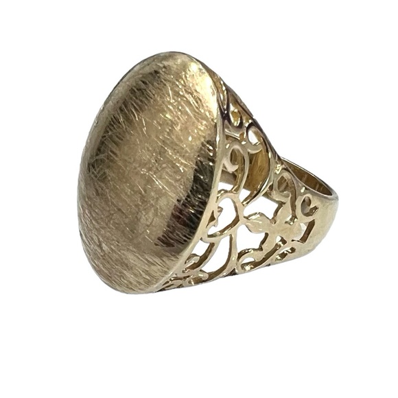 GOLD VERMEIL OVER STERLING SIGNET RING SIZE 8.75 - Picture 1 of 16